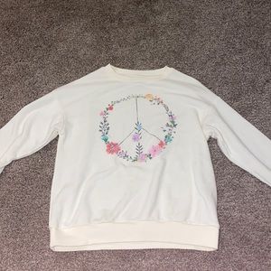 Floral Piece Sign Crewnecks Sweatshirt.